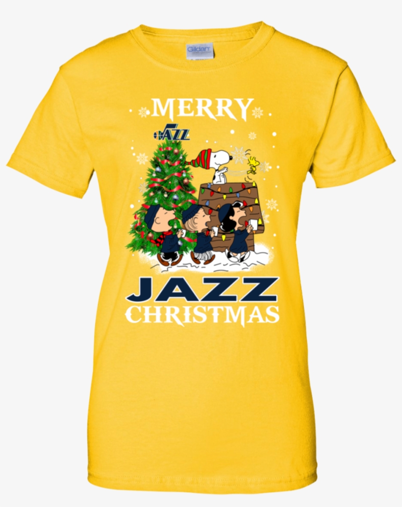 Merry Utah Jazz Christmas Snoopy Ugly Sweater Style - Shirt, transparent png download