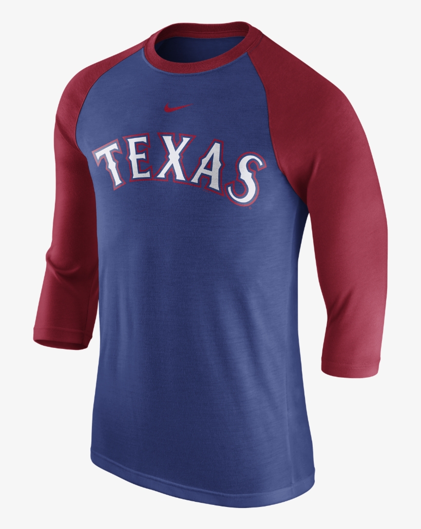 Nike 3/4 Raglan Wordmark Men's Shirt Size - Texas Rangers Red Jersey, transparent png download
