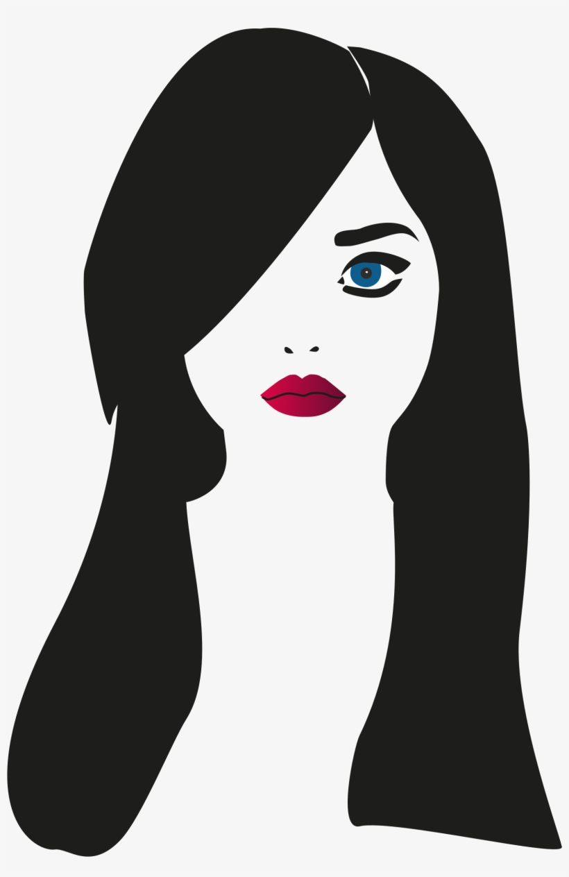 This Free Icons Png Design Of Long Haired Woman's Portrait, transparent png download