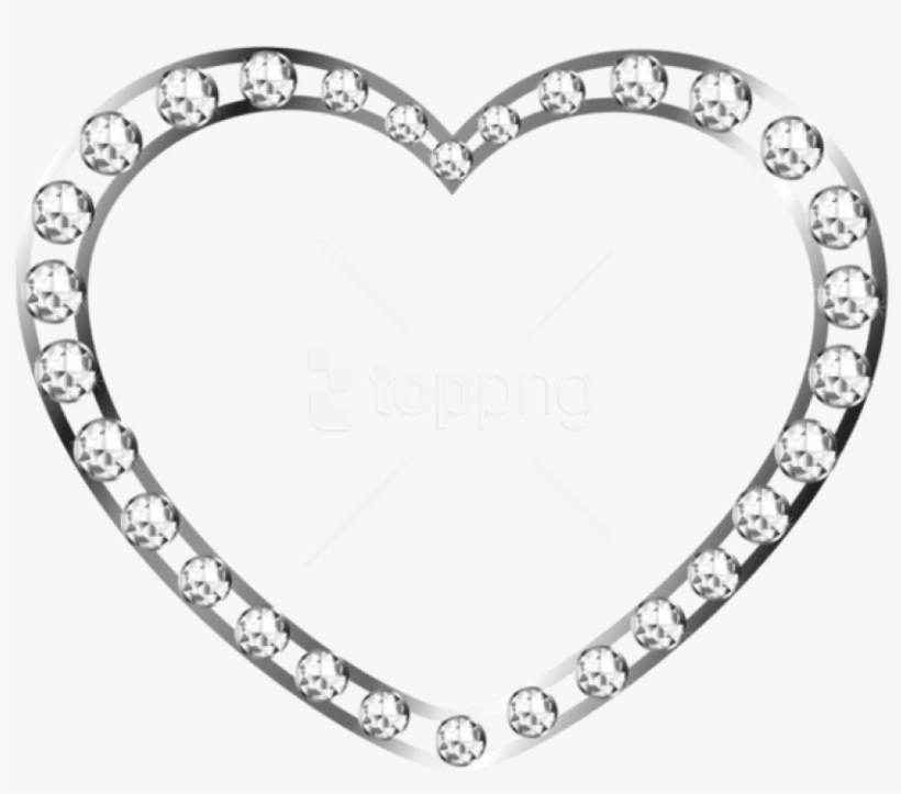 Free Png Silver Heart With Diamonds Free Png - White Heart Frame Png, transparent png download