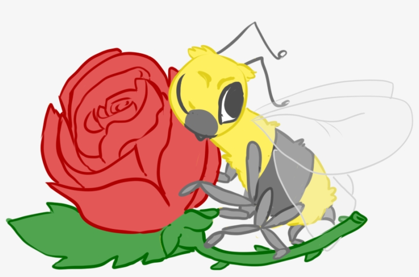 Here Is A Bee With A Rose - Illustration, transparent png download