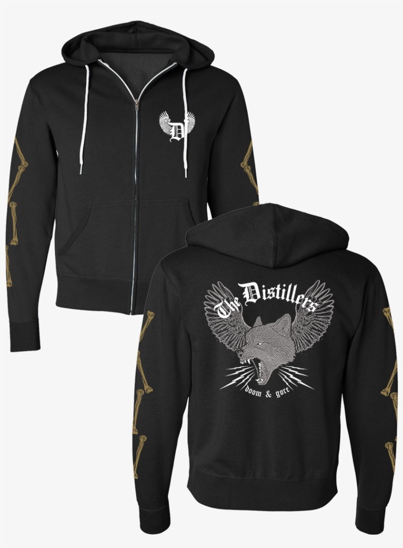 Doom & Gore Zip Hoodie - Distillers Doom & Gore Logo, transparent png download