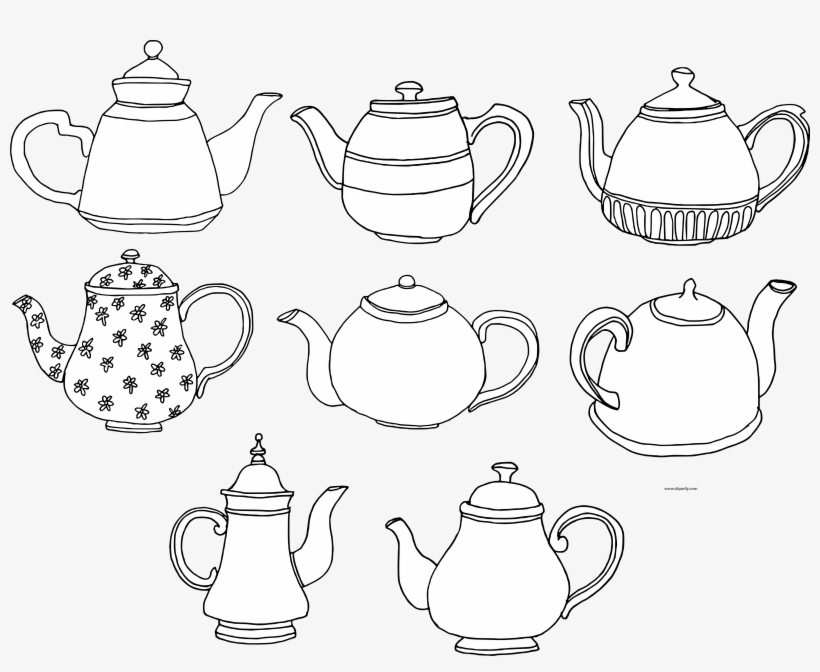 Teapot Basic Black White Clipart Png - Teapot, transparent png download
