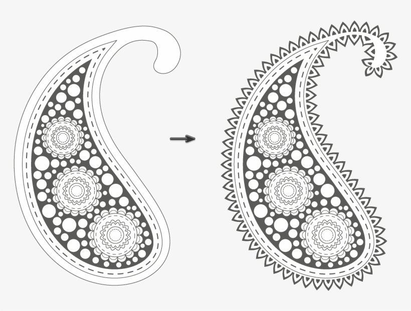 How Create A Pattern In Adobe Illustrator - Paisley Shape, transparent png download