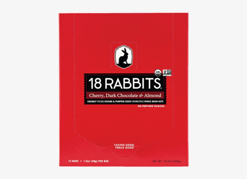 18 Rabbits Cherry Dark Chocolate Almond Bar - Graphic Design, transparent png download
