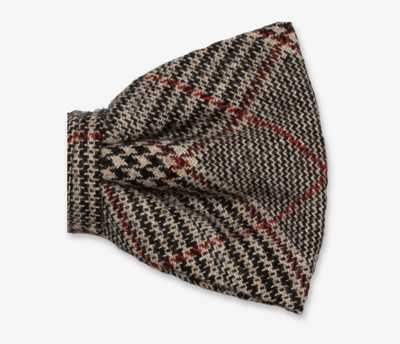 Checked Wool Black Bow Tie - Costume Noir Et Noeud Papillon A Carreau Marron, transparent png download