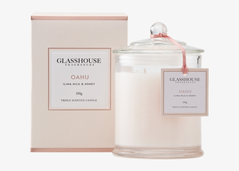 Oahu Ilima Milk & Honey 350g Triple Scented Candle - Glasshouse Grapefruit Candle, transparent png download