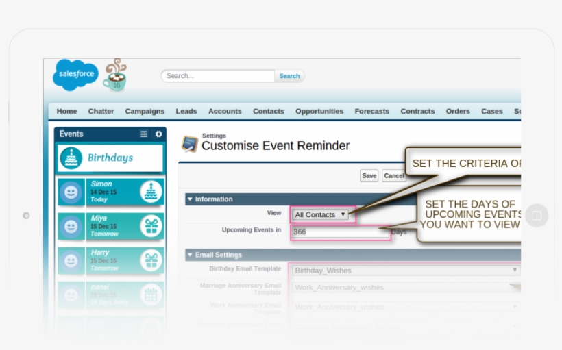 Events Reminder Shot - Salesforce.com, transparent png download