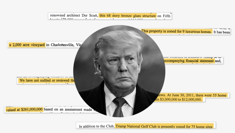 How Donald Trump Inflated His Net Worth To Lenders - Poster, transparent png download