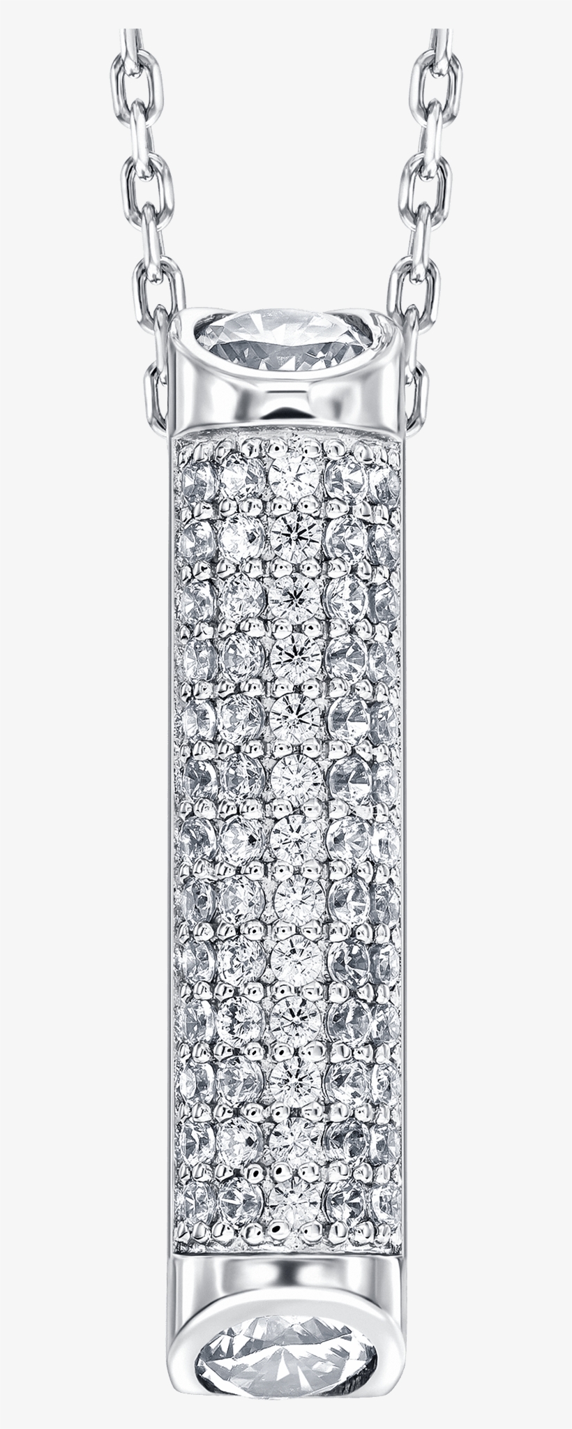 Sterling Silver Drop Pendant, Pave Set With Diamond - Locket, transparent png download