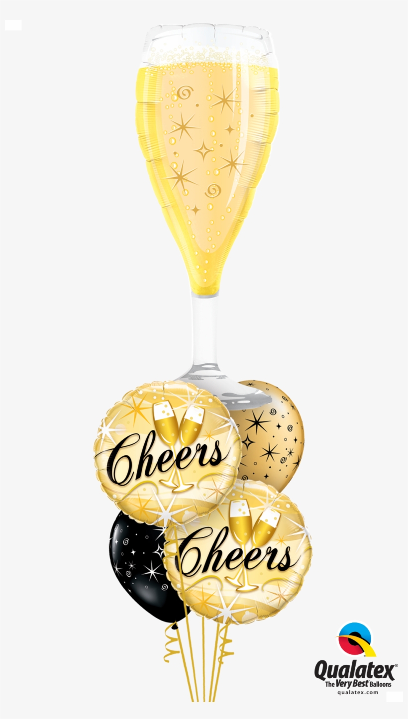 Bubbly Wine Glass Cheers - Qualatex, transparent png download