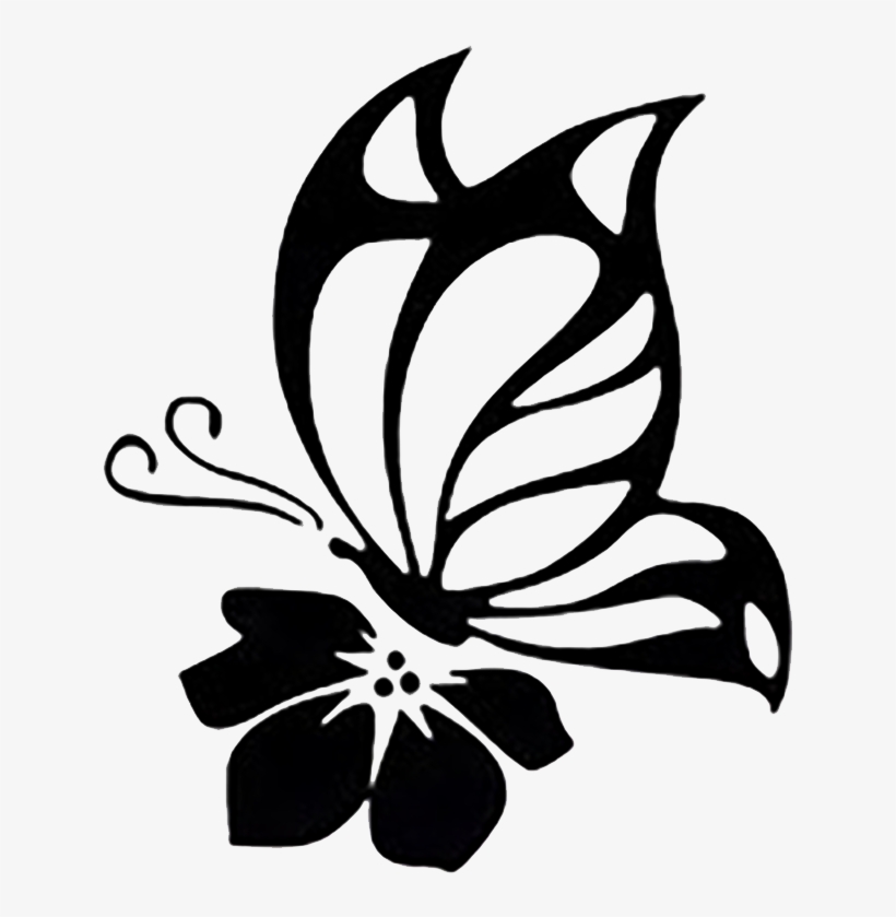 Butterfly On Flower Decal, transparent png download