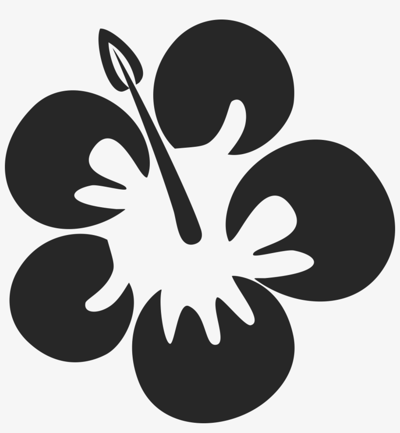 Hibiscus Flower Silhouette At Getdrawings - Illustration, transparent png download