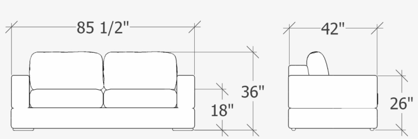 Silhouette Image, La Paloma Loveseat 8036 1 - Studio Couch, transparent png download