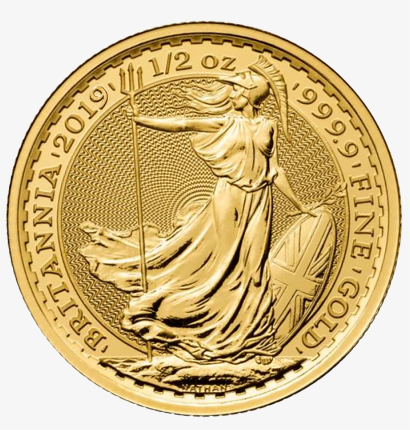 2019 Uk Britannia 1/2oz Gold Coin - Britannia Gold Coin 2018, transparent png download