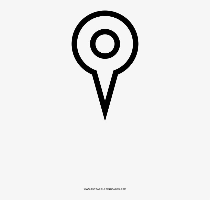 Location Pin Coloring Page - Line Art, transparent png download