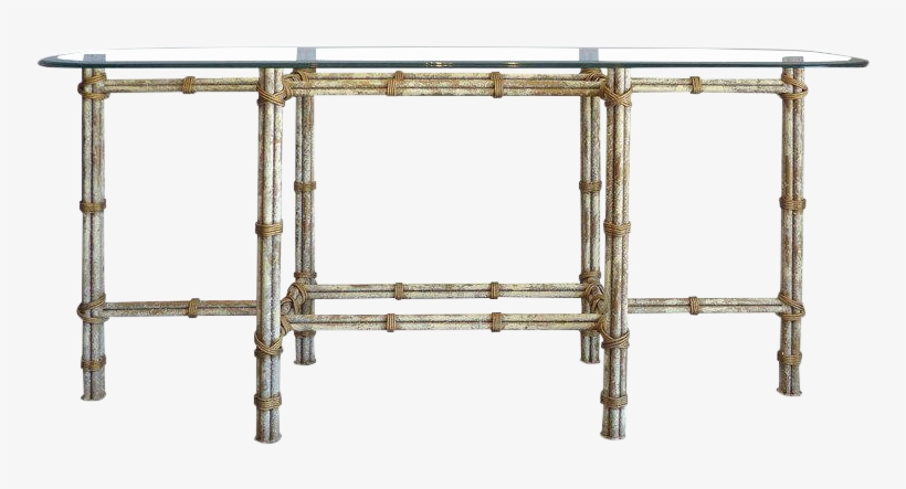 Faux Finish Painted Mcguire Style Console Chairish - Coffee Table, transparent png download