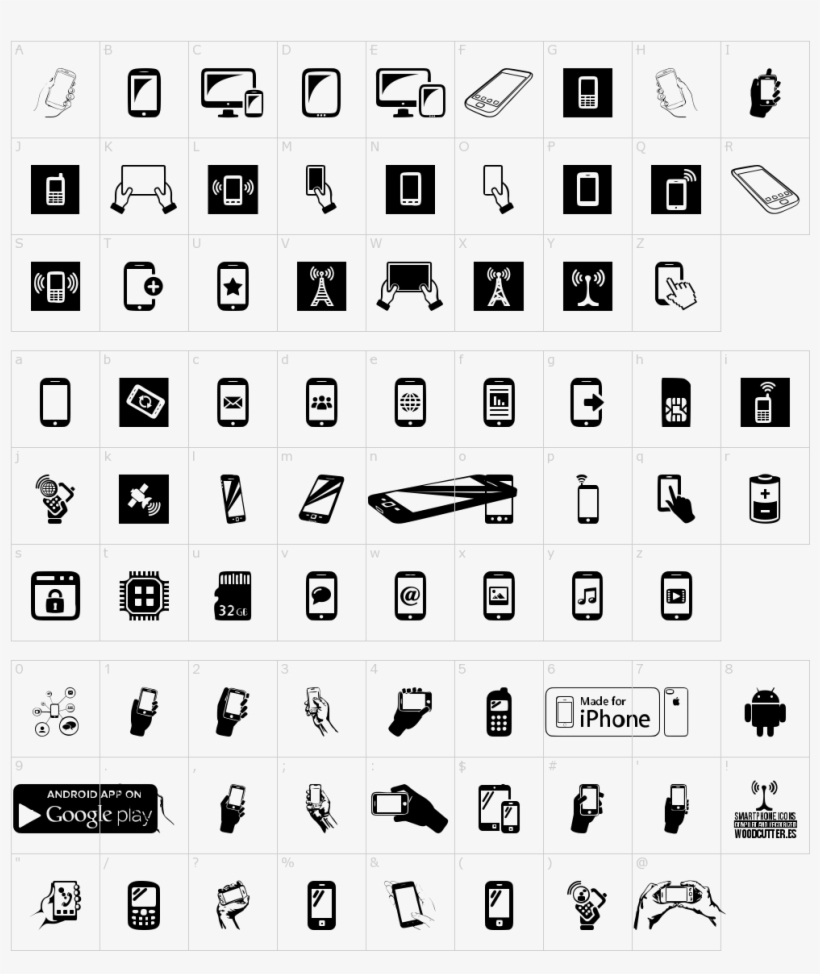 Smartphone Icons Font - Carmine, transparent png download