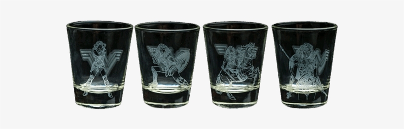Wonder Woman Frosted Shot Glass Set - Pint Glass, transparent png download