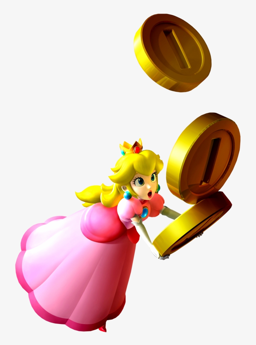 Princess Peach Photo Peachrender - Princess Peach With Money, transparent png download