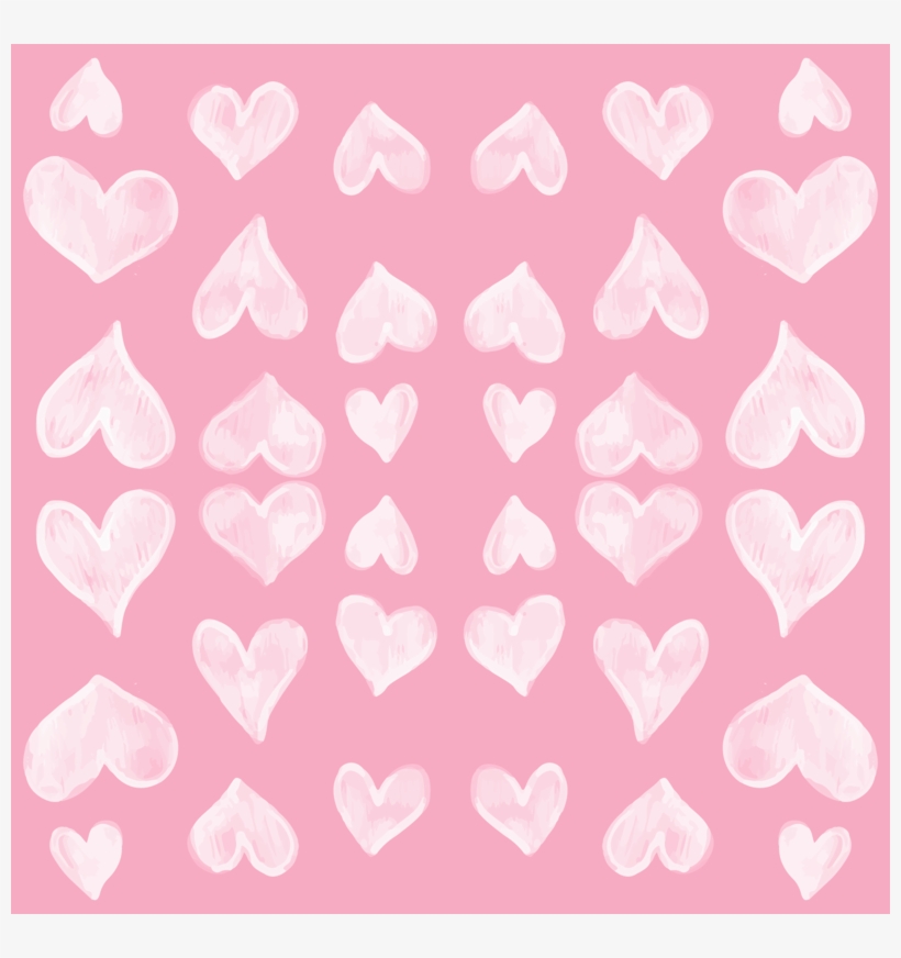 Valentines Day Watercolor Hearts Light Pink On Pink - Heart, transparent png download