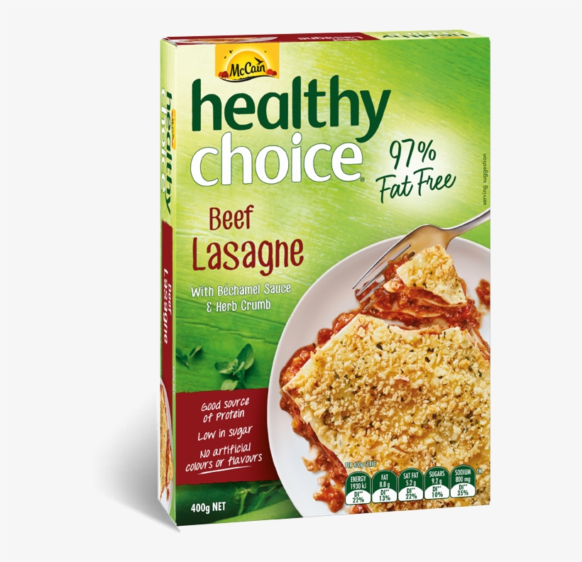 Healthy Choice Beef Lasagne 400g, transparent png download