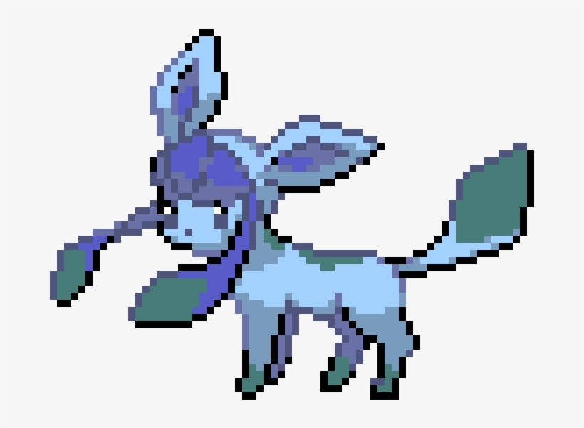 Glaceon - Pokemon Easy Pixel Art, transparent png download