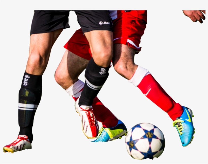 Two Players Playing Football Png Image - Football Feet, transparent png download