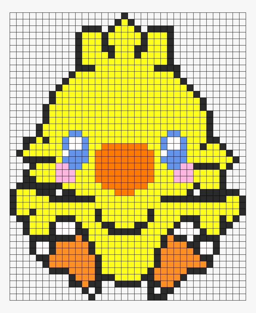Baby Chocobo Perler Bead Pattern / Bead Sprite - Scratch Profile Picture Gif, transparent png download