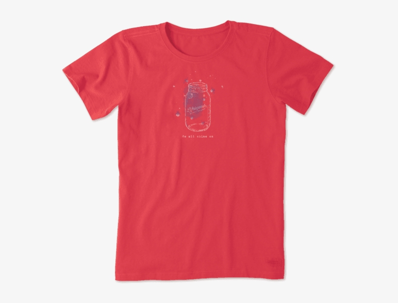 Women's Fireflies Shine On Crusher Tee - Life Is Good Lion Shirt, transparent png download
