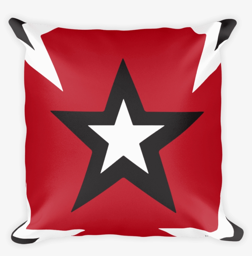Rockstar Black And White And Red Square Pillow 18" - Throw Pillow, transparent png download