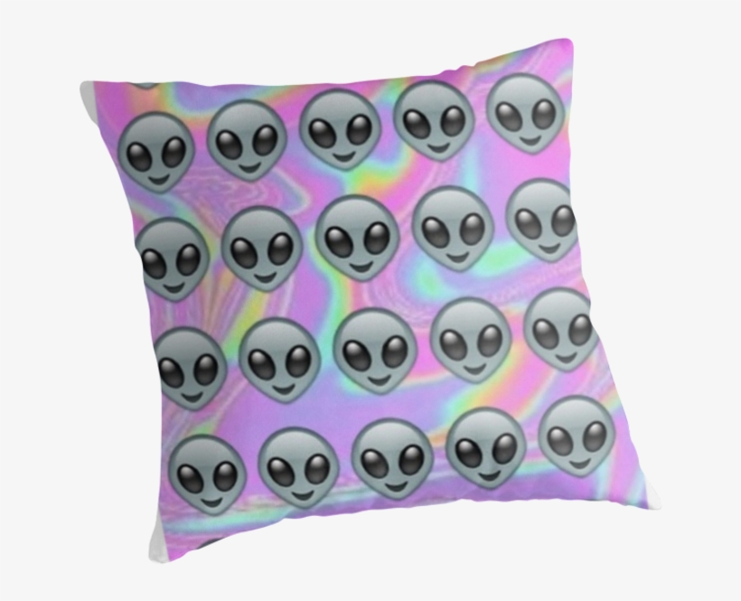 Alien Emoji Holographic Effect Throw Pillows Rad Png - Cushion, transparent png download