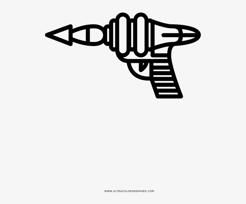 Raygun Coloring Page - Line Art, transparent png download