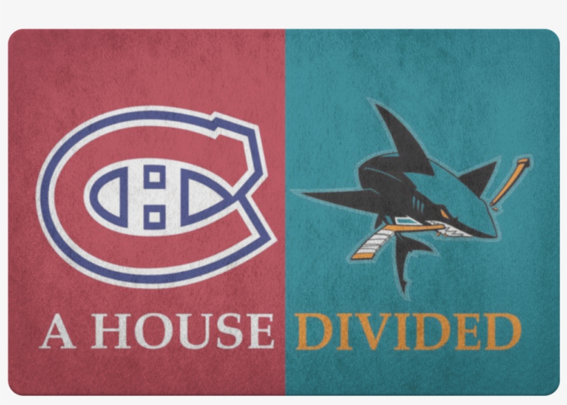 San Jose Sharks Montreal Canadiens House Divided Doormat - Montreal Canadiens, transparent png download