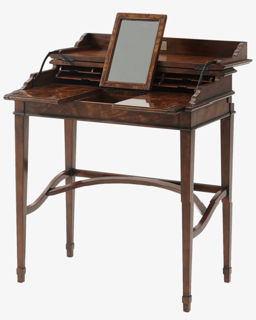 Theodore Alexander Mahogany And Flame Veneered Campaign - Desk, transparent png download