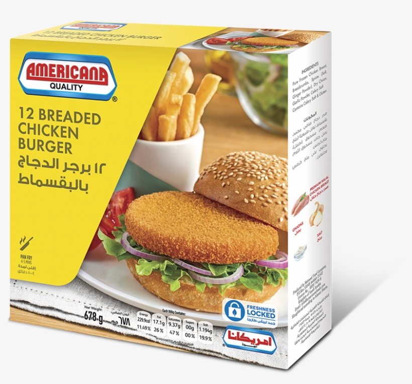 Chicken Burger 12pcs 678g - Chicken Burger Americana, transparent png download