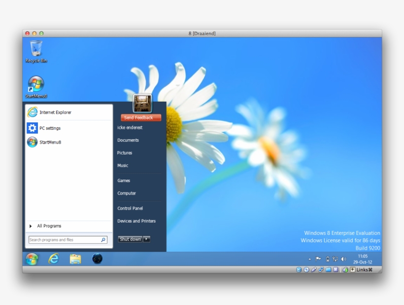 Hoe Krijg Je De Startknop Terug In Windows 8 Met Classic - Windows 8 Daisy Background, transparent png download