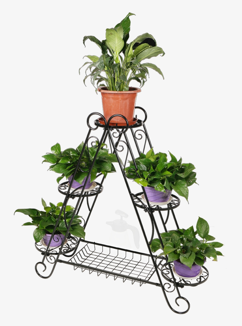 Details About 6pot Triangle Plant Flower Stand Metal - Flowerpot, transparent png download