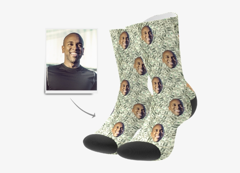 Custom Socks - Money - Sock, transparent png download