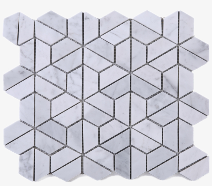 Hexagon Carrara Marble Mesh Mounted Mosaic Tile - Mosaic, transparent png download