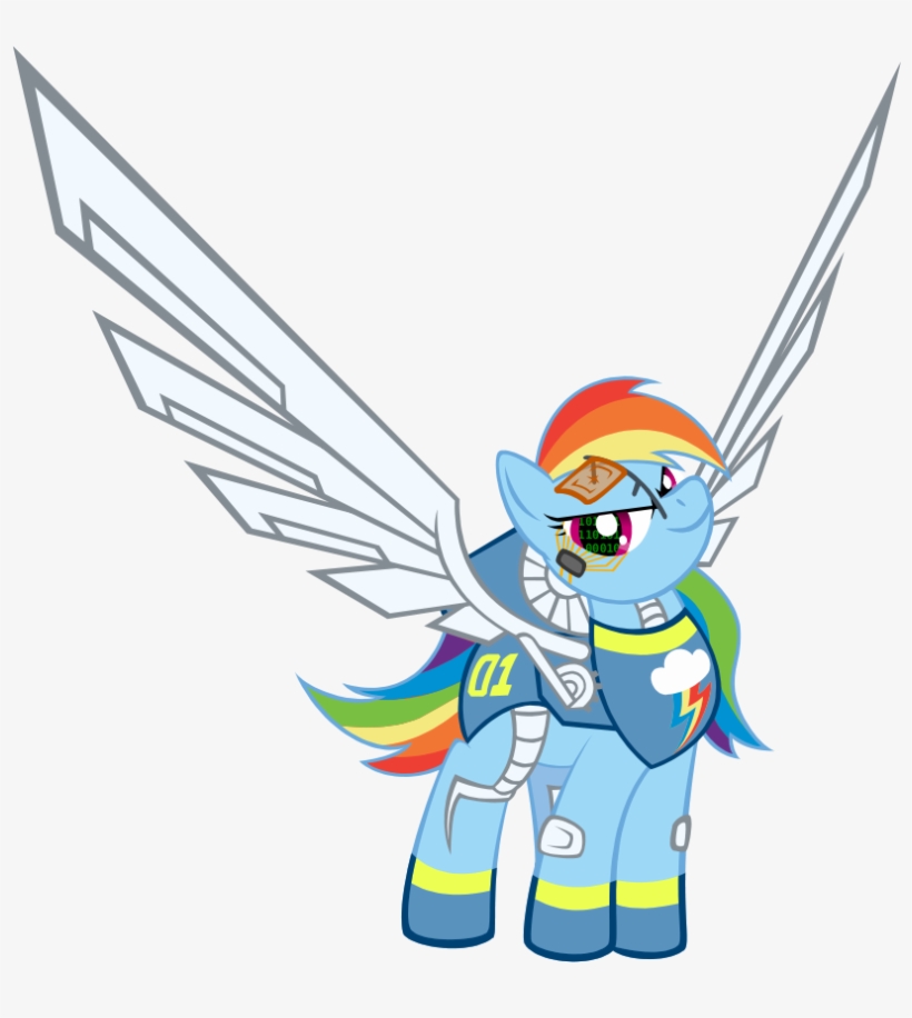 Raidho36, Cyborg, Mechanical Wing, Rainbow Dash, Safe, - Cartoon, transparent png download