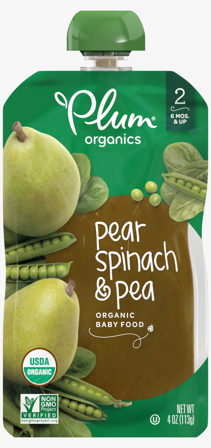 Pear, Spinach & Pea - Plum Organics Baby Food, transparent png download