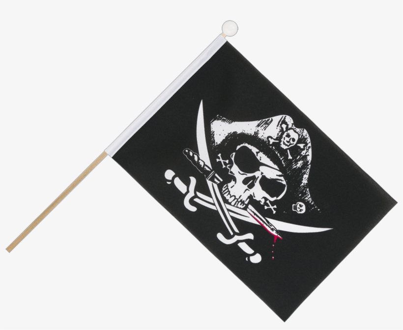 Pirate With Bloody Sabre Hand Waving Flag 6x9" - Cartoon, transparent png download