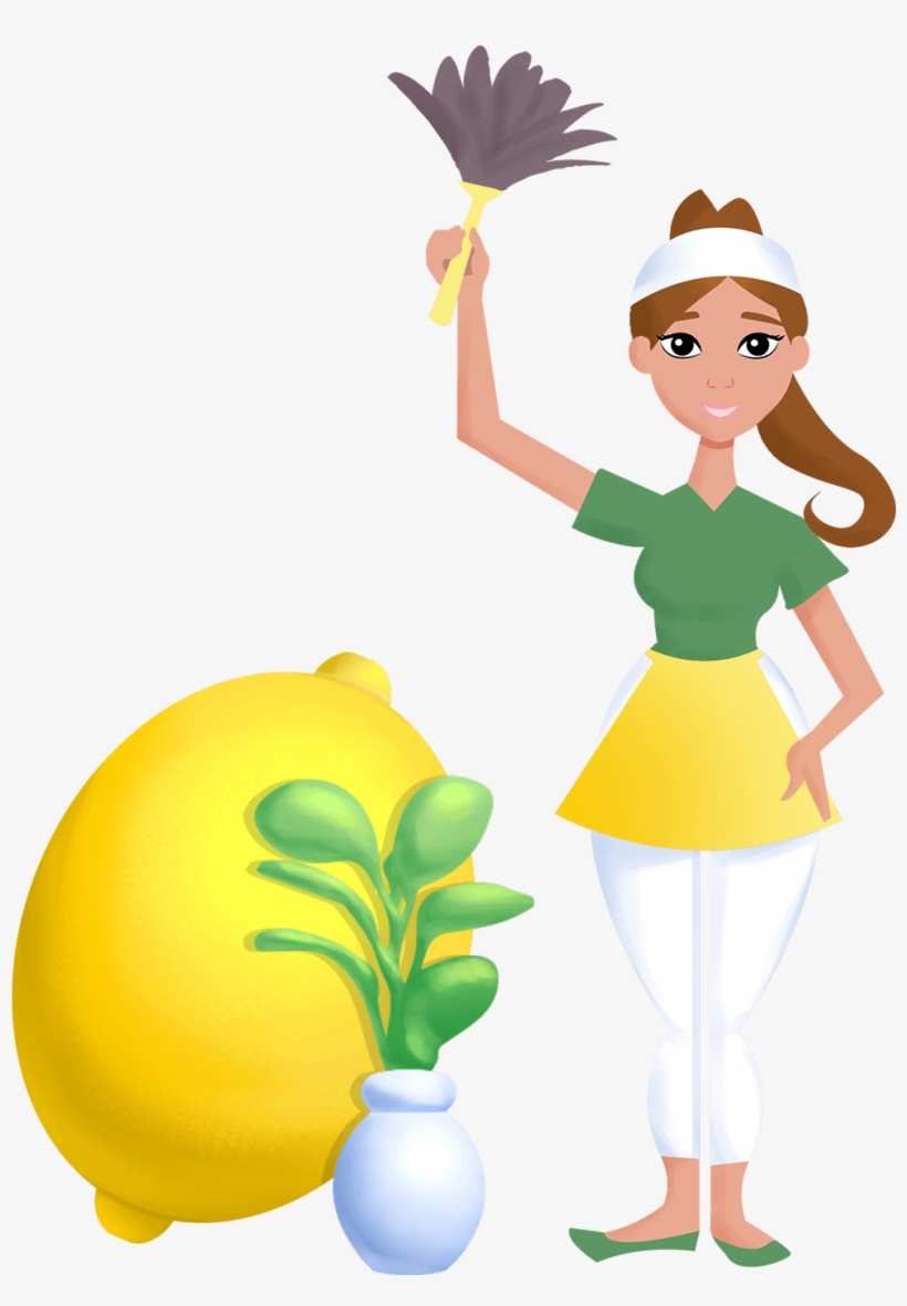 Zesty Maids Ana With Lemon And Plant - Two Cartoon Maifs, transparent png download