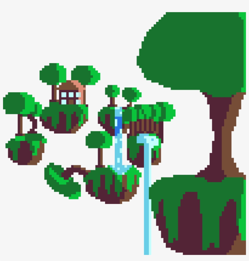 #pixelart #floatingisland #floating #island #art #pixel - Illustration, transparent png download