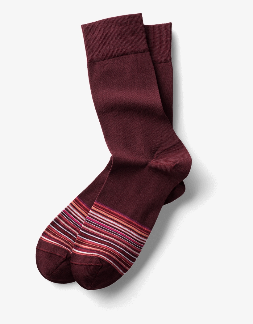 Business Light Bordeaux Halb Gestreift - Sock, transparent png download