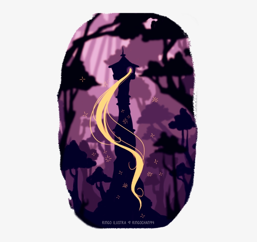 Tangled Silhouette Cliparts - Illustration, transparent png download