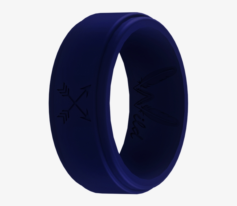 Men's Navy Blue Arrow Silicone Ring - Circle, transparent png download