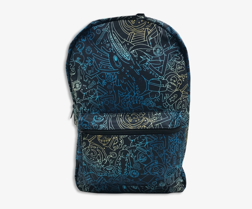 Rick & Morty Backpack Blue Doodles - Garment Bag, transparent png download