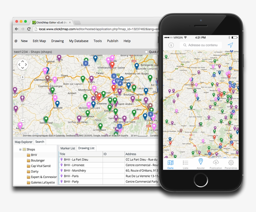 You Can Also Enrich Markers On Location By Adding Photos - Mobile App Map, transparent png download